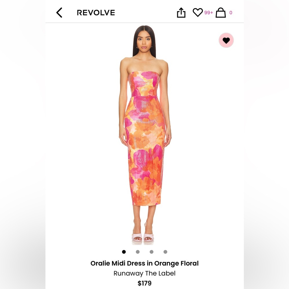 Runaway the Label Oralie Midi Dress in Orange Floral
